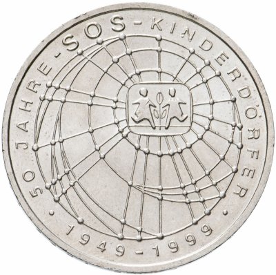 купить Германия 10 марок 1999 "50 лет благотворительной организации SOS-Kinderdorfer"