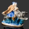 Купить Статуэтка "Иван-царевич и Елена Прекрасная на сером волке", скульптор Л. П. Азарова, фарфор, роспись, Турыгинский фарфоровый завод артели «Художественная керамика» (Гжель), СССР, 1960-1980 гг.