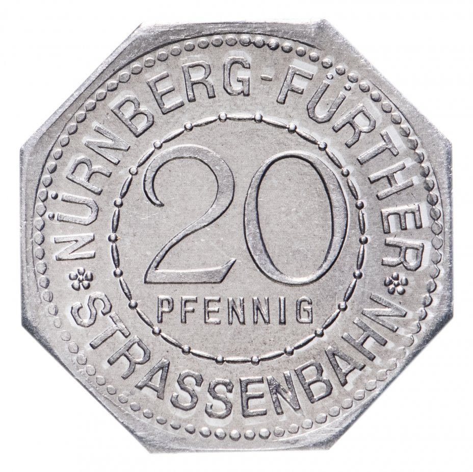 купить Германия, Нюрнберг 20 пфеннигов 1921 "Винный склад" (трамвайный жетон)