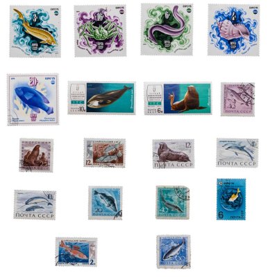 купить Набор из 18 марок "Морские жители СССР"