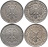 Купить Германия (ФРГ) набор из 4 монет  1 марка 1972-1990