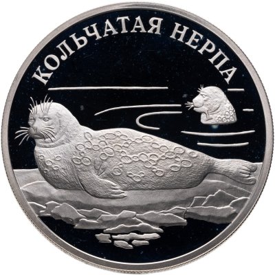 купить 1 рубль 2007 СПМД кольчатая нерпа (ладожский подвид)