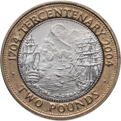 купить Гибралтар 2 фунта (pounds) 2004 300 лет захвату Гибралтара