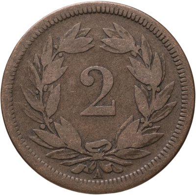 купить Швейцария 2 раппена (rappen) 1850