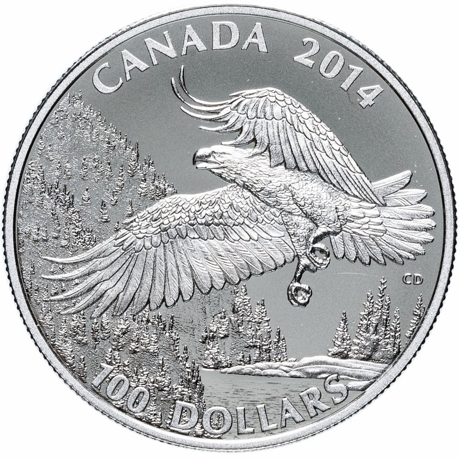 купить Канада 100 долларов 2014 "Белоголовый орлан" в футляре