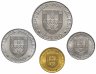Купить Португалия набор из 4-х монет (25, 5, 2,5 и 1 эскудо) 1982 "Чемпионат мира по хоккею на роликах"