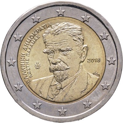 купить Греция 2 евро (euro) 2018 "75 лет со дня смерти Костиса Паламаса"