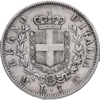 купить Италия 1 лира (lira) 1863 Знак монетного двора: "M" - Милан