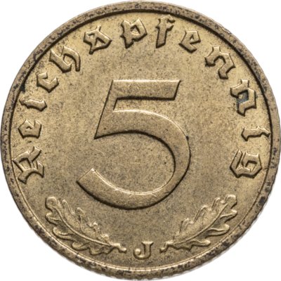 купить Германия (Третий рейх) 5 рейхспфеннигов (reichspfennig) 1937 J