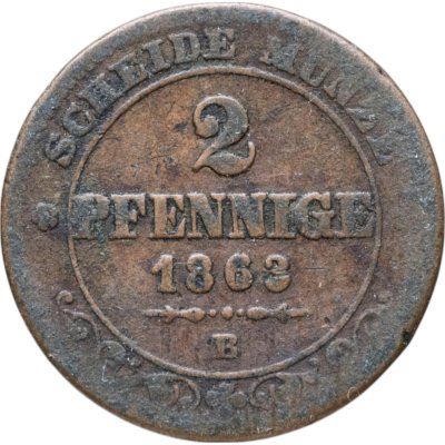 купить Германия Саксония 2 пфеннига 1863