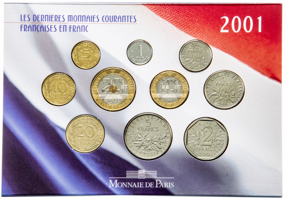 купить Франция набор монет 2001 (10 монет в буклете)