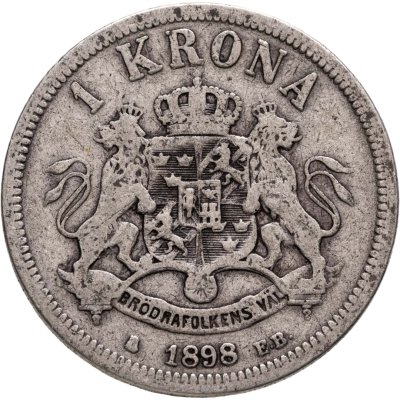 купить Швеция 1 крона (krona) 1898
