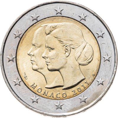купить Монако 2 euro (евро) 2011 "Свадьба принца Альбера II и Шарлин Уиттсток"