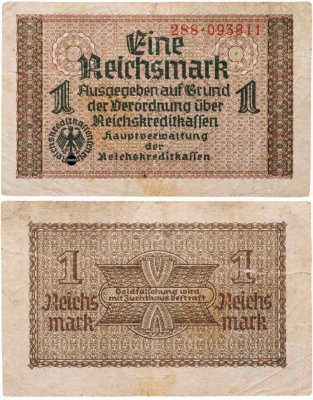 купить Германия, Третий Рейх 1 рейхсмарка 1939-1945