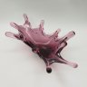 Купить Ваза (конфетница) "Медуза" сиреневого оттенка, Керченский стекольный завод (предположительно), цветное стекло, гутная техника, СССР, 1970-1980 гг.