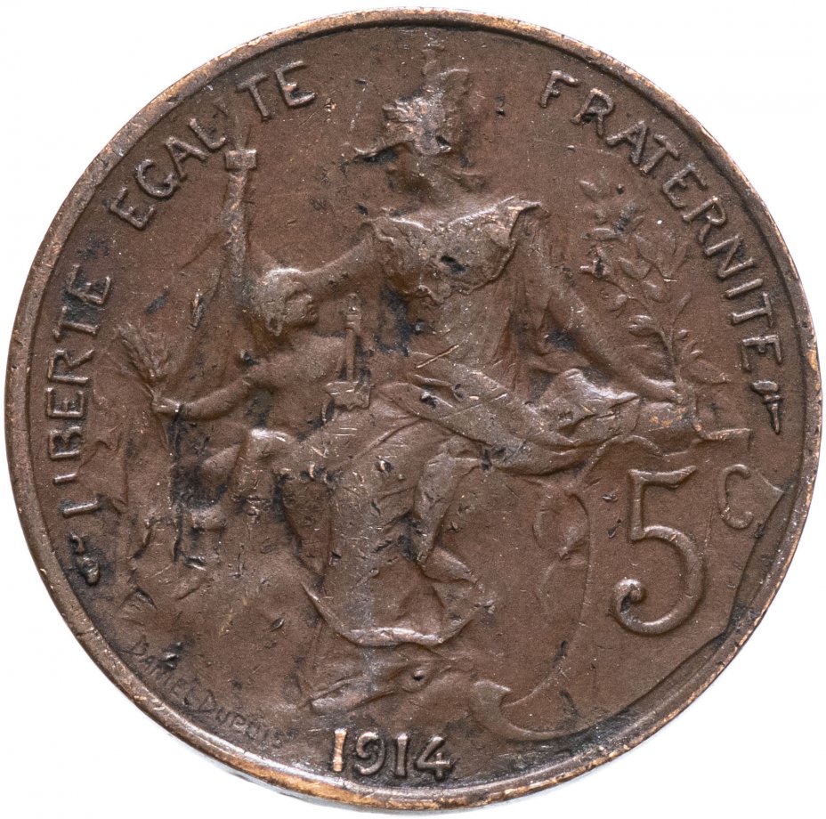 купить Франция 5 сантимов 1914