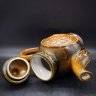Купить Чайник заварочный с рельефным декором, керамика, цветные поливы, Волгоградский керамический завод, СССР, 1974-1984 гг.