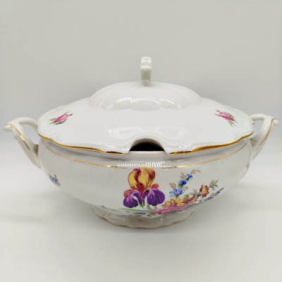 купить Супница с цветочным декором, фарфор, деколь, золочение, Walbrzych, Польша, 1952-1980 гг.