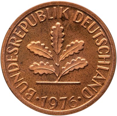 купить Германия 1 пфенниг (pfennig) 1976, знак монетного двора: "F" - Штутгарт