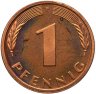 Купить Германия 1 пфенниг (pfennig) 1976, знак монетного двора: "F" - Штутгарт