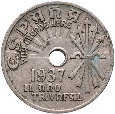 купить Испания 25 сентимо (centimos) 1937