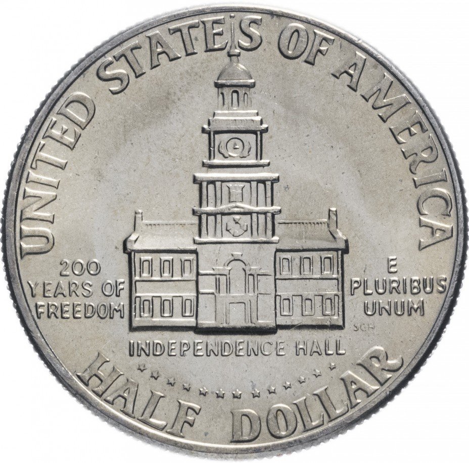 купить Дубль-США 1/2 доллара (50 центов, half dollar 1976 D "200 лет независимости США"