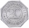 Купить Германия, Нюрнберг 20 пфеннигов 1921 "Ратуша" (трамвайный жетон)