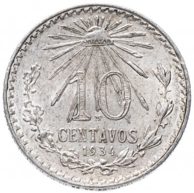 купить Мексика 10 сентаво (centavos) 1934