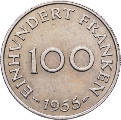 купить Саар 100 франков (francs) 1955