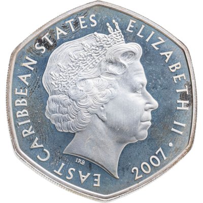 купить Восточные Карибы 10 долларов 2007 60-я годовщина свадьбы королевы Елизаветы и принца Филиппа /Королева в платке/