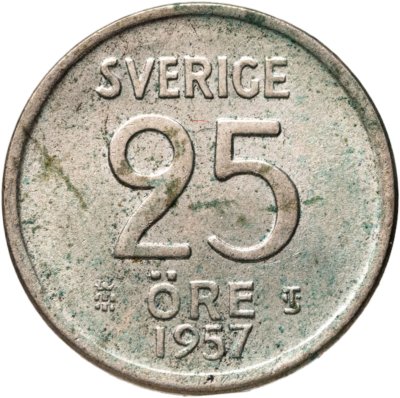 купить Швеция 25 эре (ore) 1957
