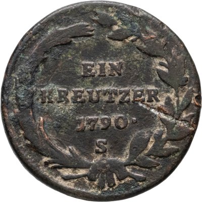 купить Австрия 1 крейцер 1790, знак монетного двора "S" - Смолник