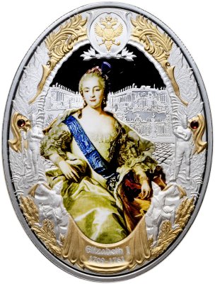 купить Остров Ниуэ 5 долларов 2014 "Российские Императоры - Елизавета I" в футляре с сертификатом