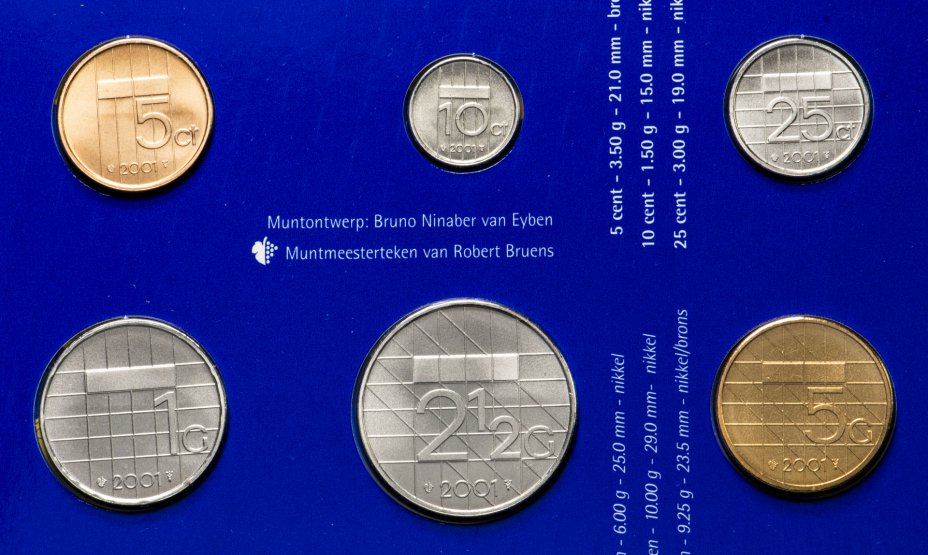купить Нидерланды набор монет 2001 (6 монет)