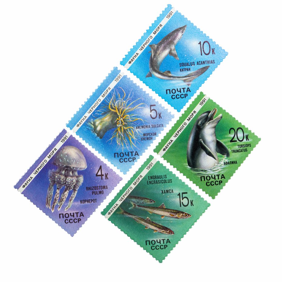 купить Полная серия 1991 "Фауна Черного моря" (5 марок)