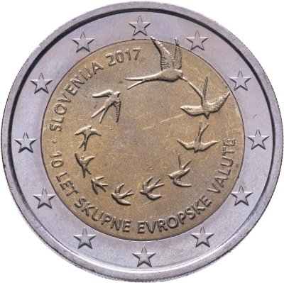 купить Словения 2 евро 2017 "10 лет обращения евро в Словении"