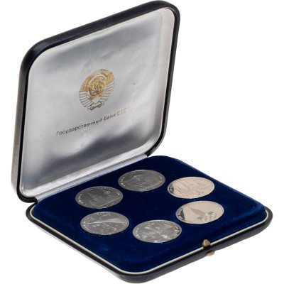 купить Набор из 6 монет СССР Олимпиада - 80 в футляре Государственного Банка СССР