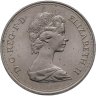 Купить Великобритания 25 пенсов (pence) 1972 "Королевская серебряная свадьба"