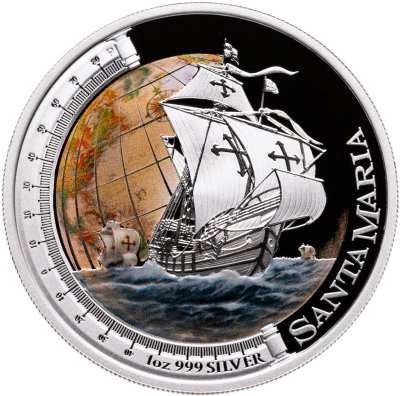 купить Тувалу 1 доллар 2011 Proof "Парусник Санта Мария - корабли, изменившие мир"