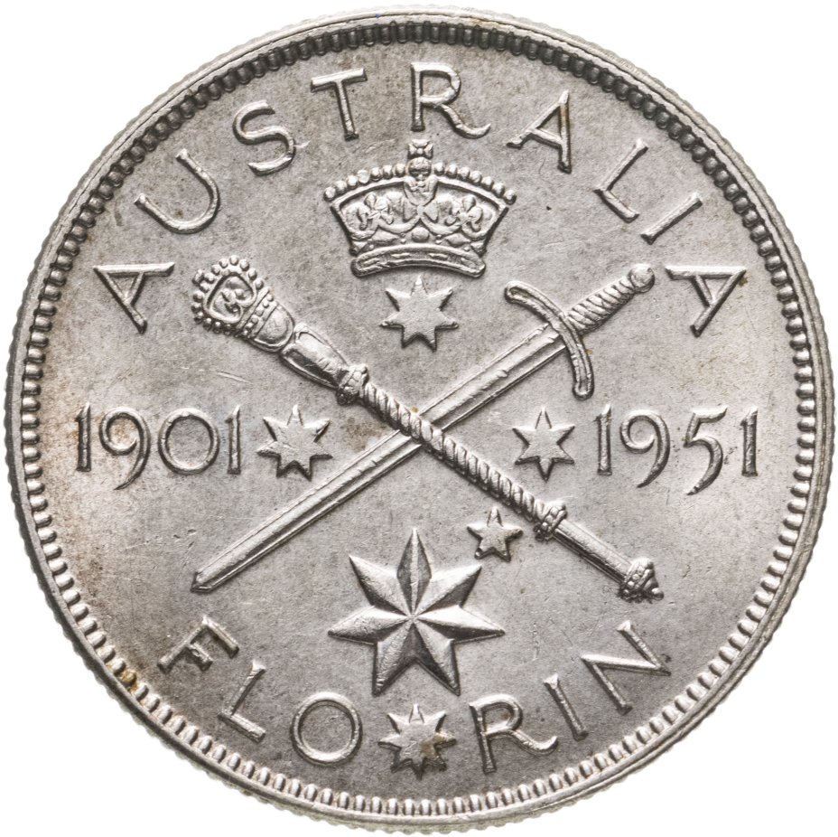 купить Австралия 2 шиллинга (флорин, shillings) 1951