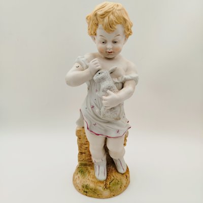 купить Статуэтка "Ребенок с кроликом", фарфор, роспись, Европа, 1970-1990 гг.