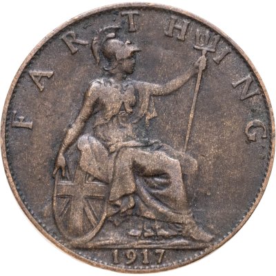 купить Великобритания 1 фартинг (farthing) 1917