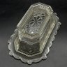 Купить Маслёнка с цветочным декором, стекло, пресс, СССР, 1930-1950 гг.