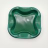Купить Пепельница квадратной формы с фигурным бортом, стекло, (малахитовое стекло), Чехословакия, 1950-1980 гг.