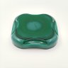Купить Пепельница квадратной формы с фигурным бортом, стекло, (малахитовое стекло), Чехословакия, 1950-1980 гг.