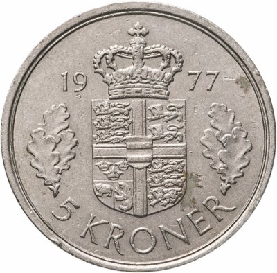 купить Дания 5 крон (kroner) 1977