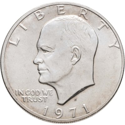 купить США 1 доллар (dollar) 1971 S доллар Эйзенхауэра серебро, знак монетного двора "S" - Сан-Франциско