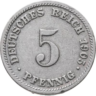 купить Германия 5 пфеннигов (pfennig) 1905 D знак монетного двора: "D" - Мюнхен