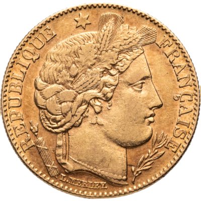 купить Франция 10 франков (francs) 1899 "A"