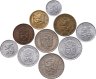Купить Чехословакия набор из 10 монет 1, 3, 5, 10, 20, 25, 50 геллеров и 1, 2 кроны 1953-1977